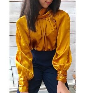 Vintage Gold Blouse, Size Small